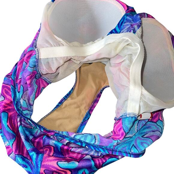 Maxine of Hollywood Vintage One Piece Swimsuit 80s Floral Pinup Retro - Picture 7 of 9